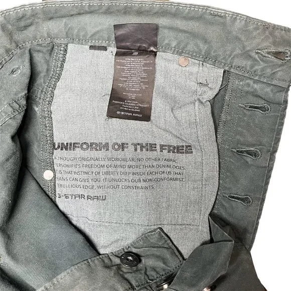 G-Star Raw Men's Straight Tapered Faeros Pants Green/Balsam W33xL32 - Picture 11 of 11